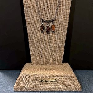 France Tricolor Amber & 925 SS Necklace